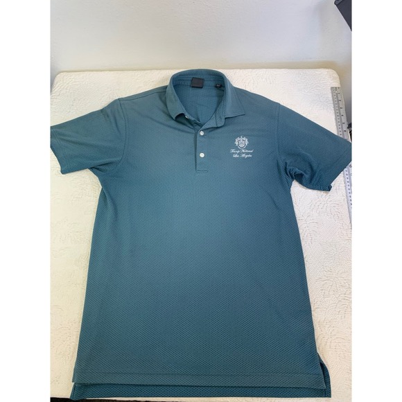 Dunning Golf Other - Dunning‎ Golf Mens Polo Shirt Teal Geometric Trump National Los Angeles Size M